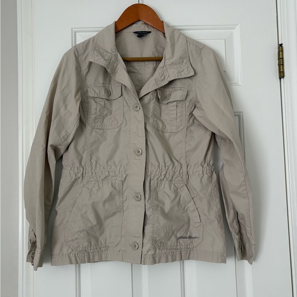 Set of 2 Eddie Bauer Women’s Small Utility Jackets - Tan & Khaki - Lightweight - Picture 2 of 8